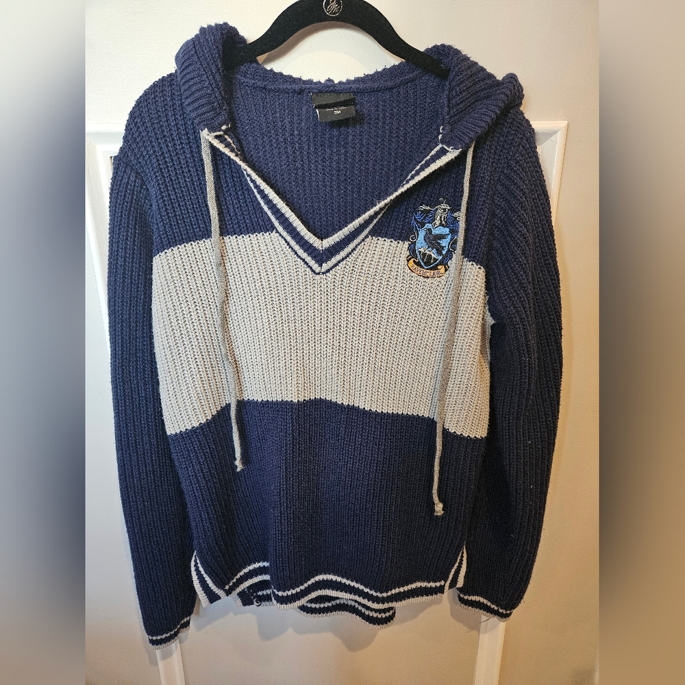 Harry Potter V-neck Hooded Ravenclaw Sweater Size Small